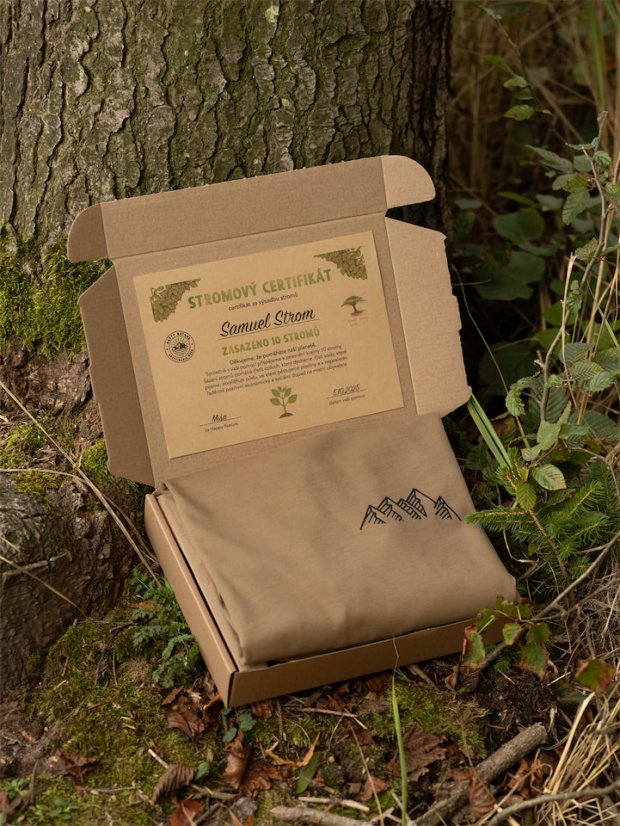 Pánské tričko s dlouhým Pohoří - hnědé