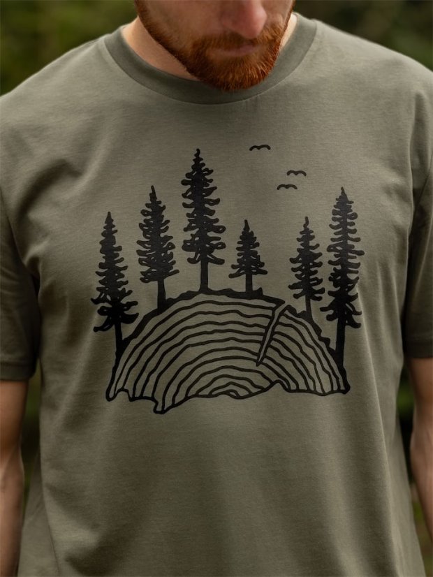 Pánské tričko Les - zelené