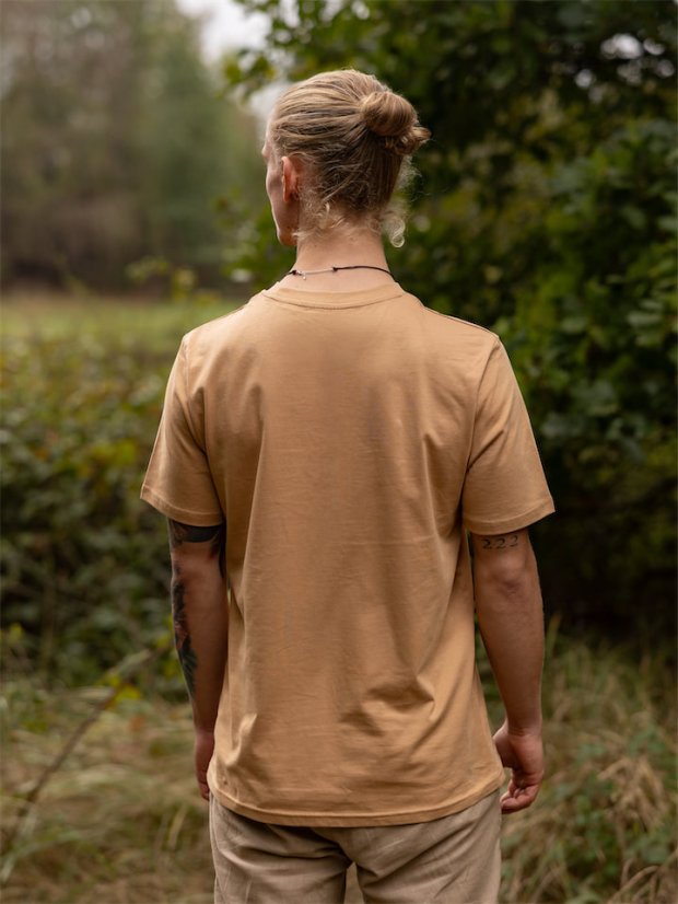 Pánské tričko V horách - béžově hnědé