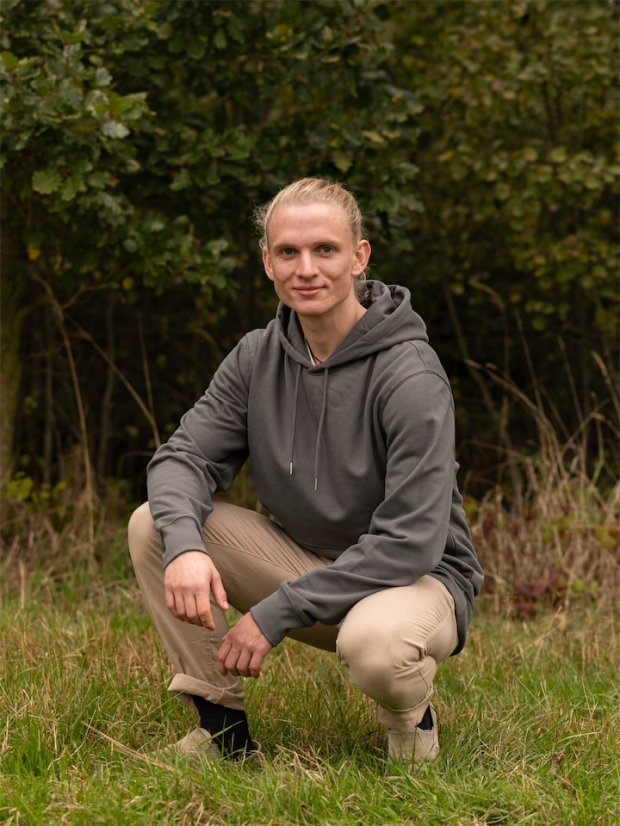 Pánská mikina Bez potisku - lávově šedá