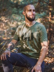 Zachraňte pánské tričko Borovice - zelené