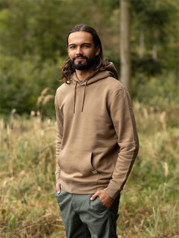 Pánská mikina Bez potisku - hnědá