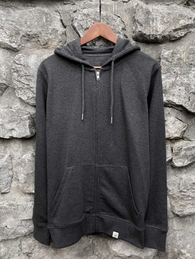 Pánská rozepínací mikina Bez potisku - tmavě šedá