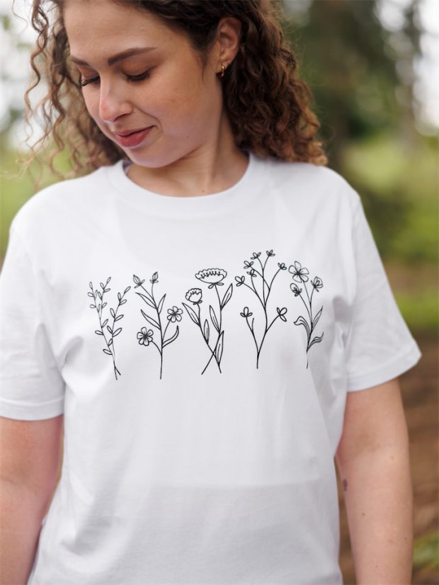 Dámské tričko Kvítí - bílé