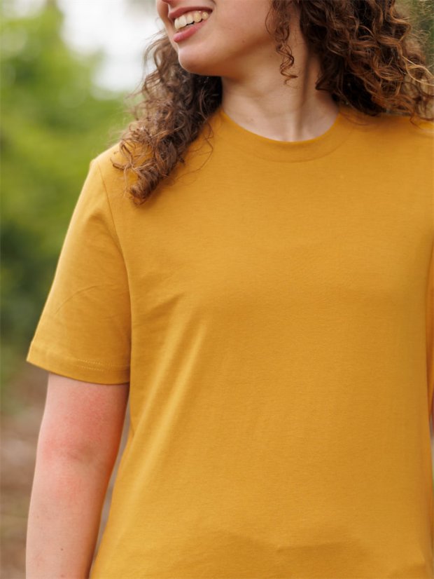 Dámské tričko Bez potisku - hořčicové