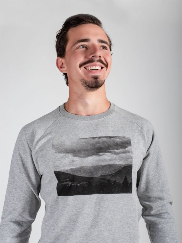 Zachraňte pánská mikina bez kapuce Krajina - šedá