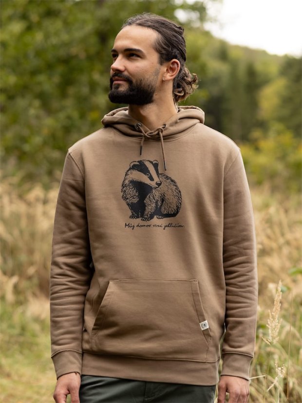 Pánská mikina Jezevec - hnědá