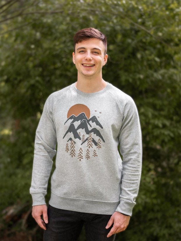 Zachraňte pánská mikina bez kapuce Úsvit - šedá