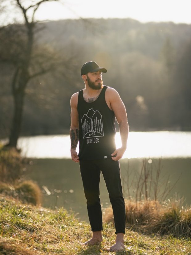 Zachraňte pánské tílko Outsider - černé