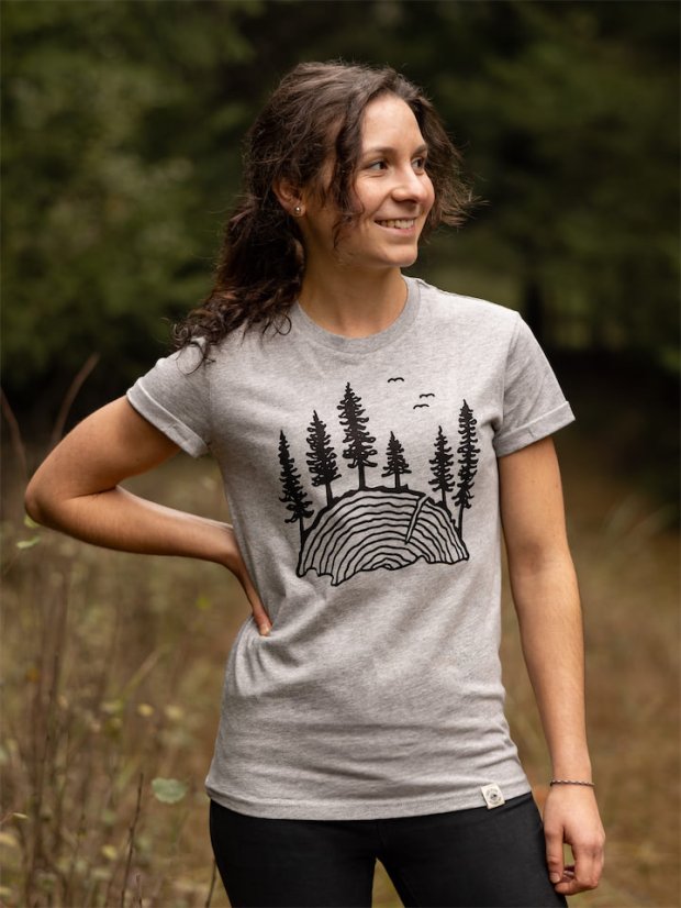 Dámské tričko Les - šedé