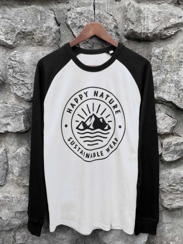 Zachraňte unikátní pánský raglan Happy Nature logo - dlouhý rukáv