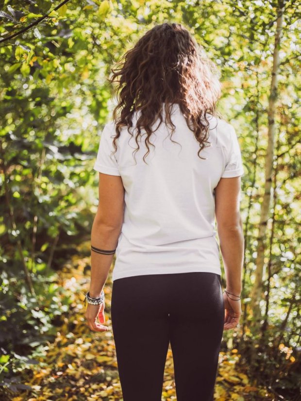 Zachraňte dámské tričko Kvítí - bílé