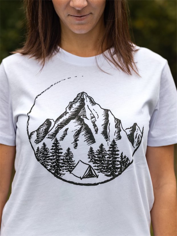 Dámské tričko V horách - bílé