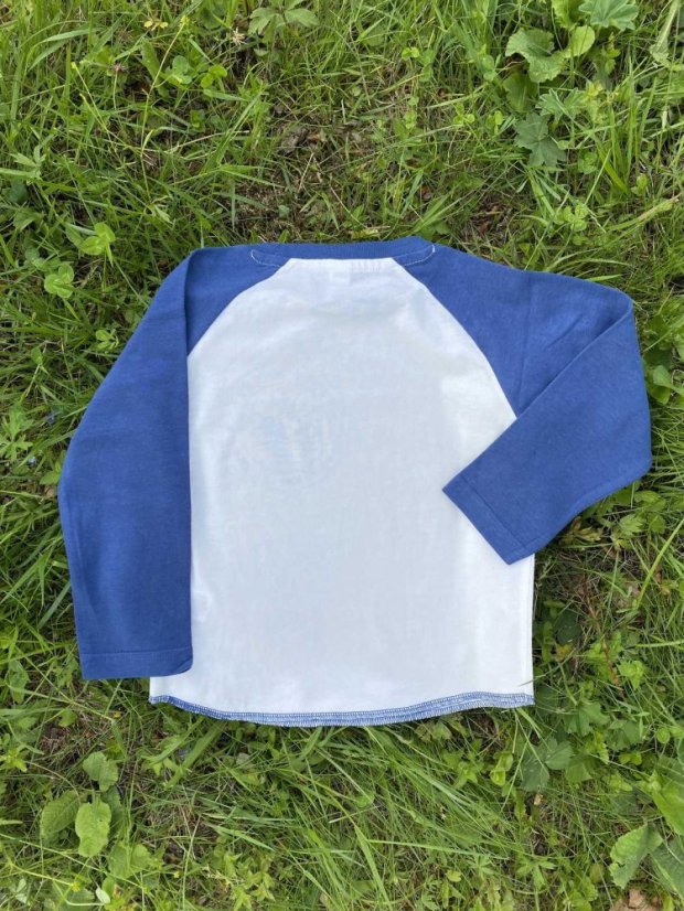 Dětský raglánek Logo - modrý