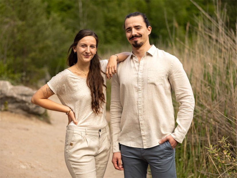 Pánská lněná košile - naturální