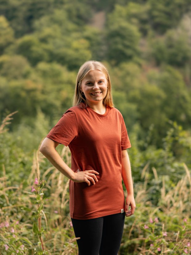 Dámské tričko Bez potisku - cihlové