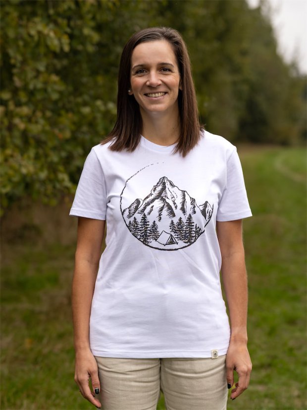 Dámské tričko V horách - bílé