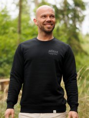 Pánská mikina bez kapuce 10 stromů - černá