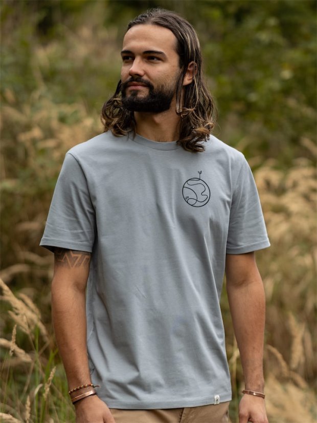Pánské tričko Planetka - šedomodré