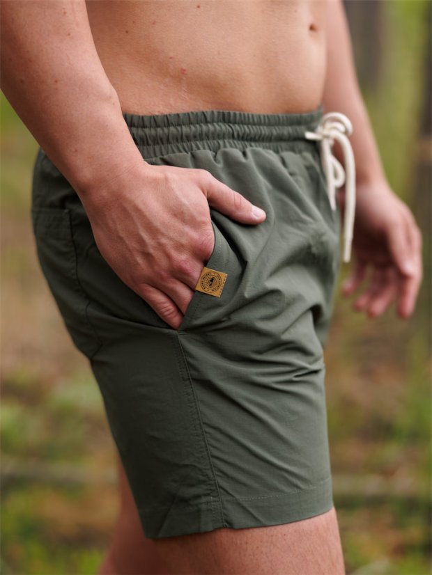 Pánské recyklované plavky - khaki