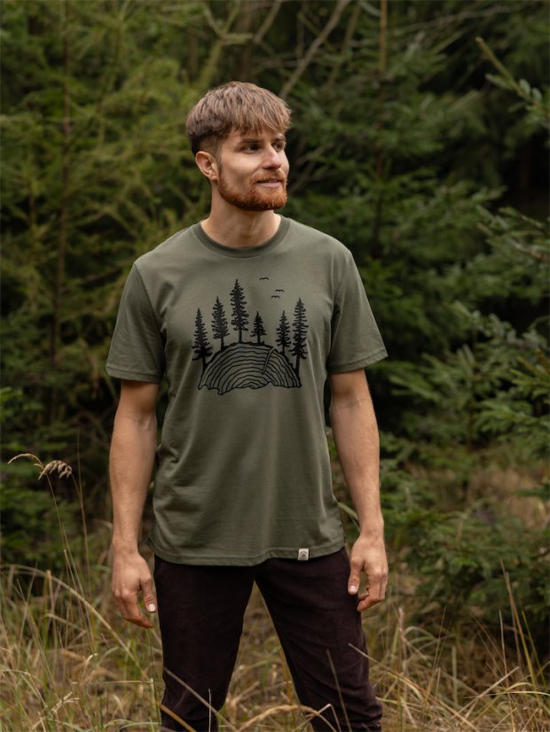 Pánské tričko Les - zelené