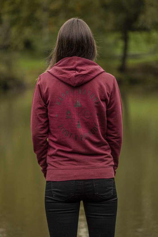 Zachraňte dámská rozepínací mikina Život v přírodě - vínová