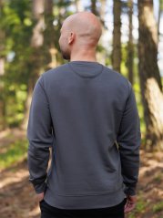 Pánská mikina bez kapuce Bez potisku - lávově šedá