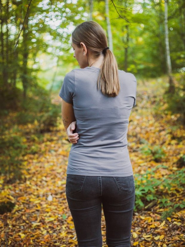 Zachraňte dámské tričko Planet B - modrošedé