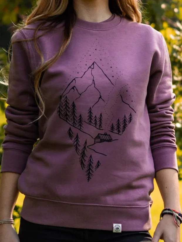 Dámská mikina bez kapuce Pure nature - ibišková