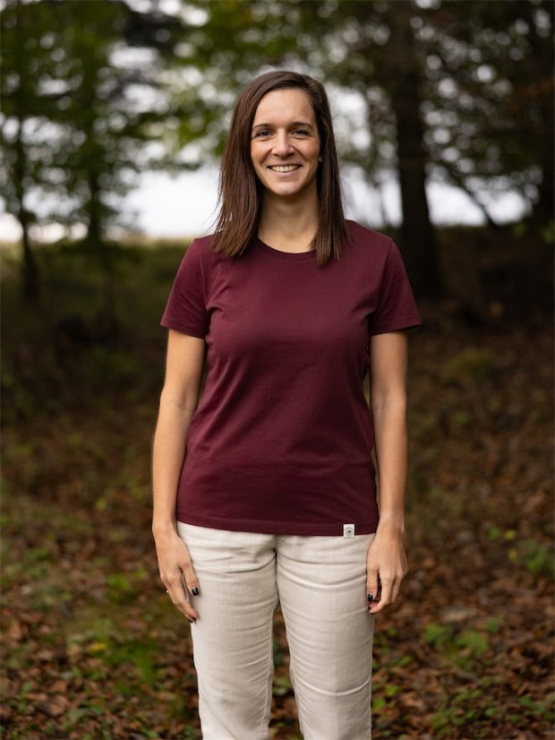 Dámské tričko Bez potisku - vínové