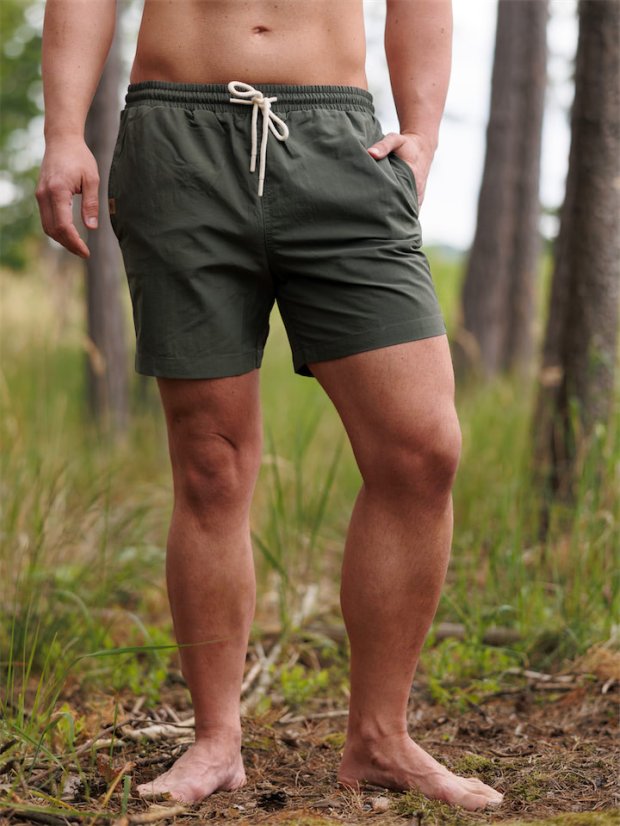 Pánské recyklované plavky - khaki