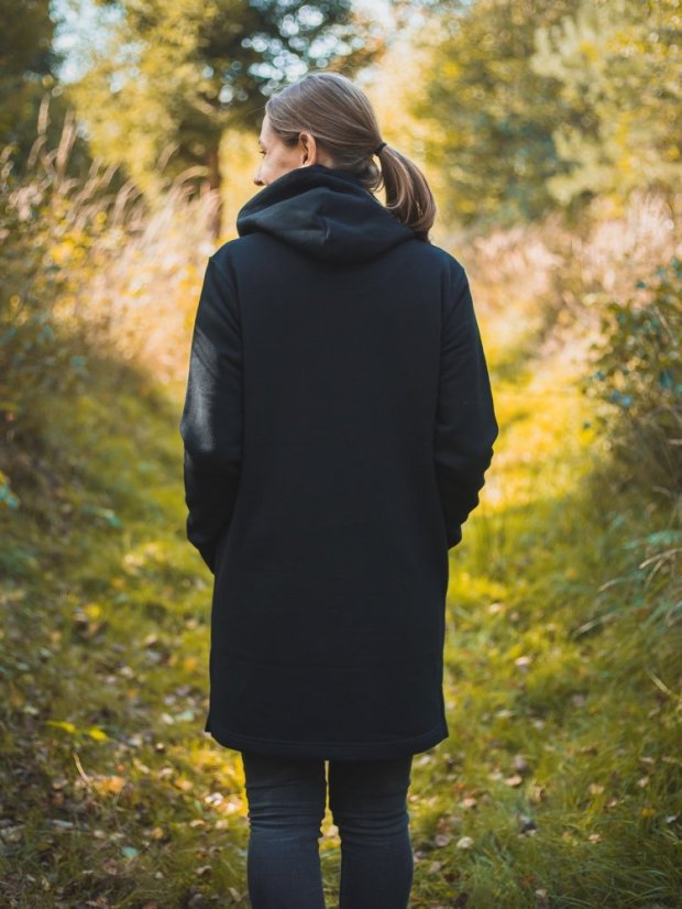 Dámské mikinošaty Bez potisku - černé