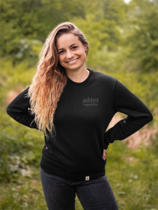 Zachraňte dámská mikina bez kapuce 10 stromů - černá