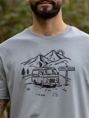 Pánské tričko Vanlife - šedomodré