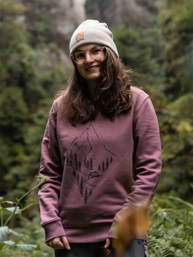 Dámská mikina bez kapuce Pure nature - ibišková