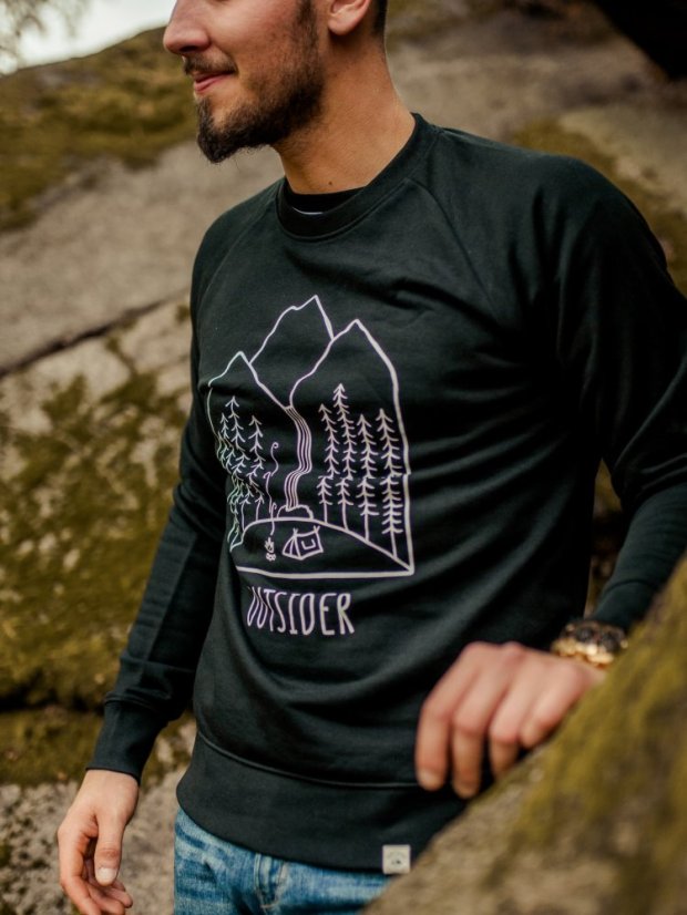 Zachraňte pánský crewneck Outsider - černý