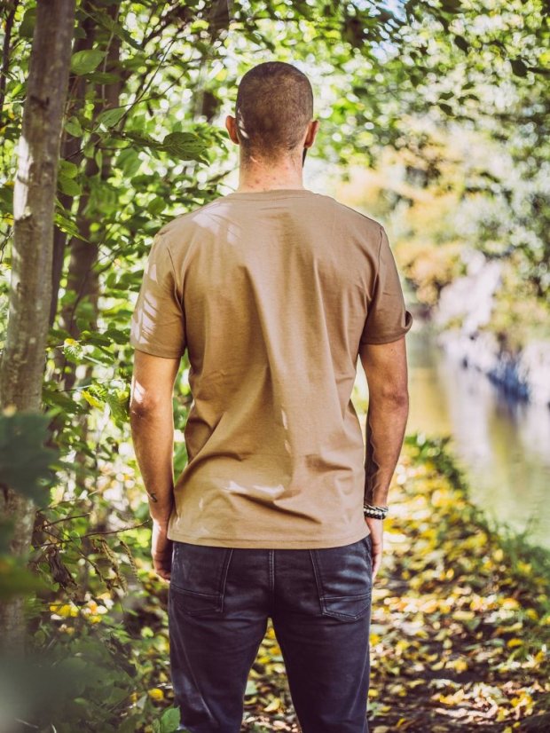 Pánské tričko Bez potisku - hnědé