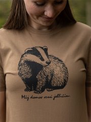 Dámské tričko Jezevec - hnědé