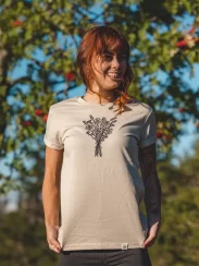 Zachraňte dámské tričko Kytice - béžové