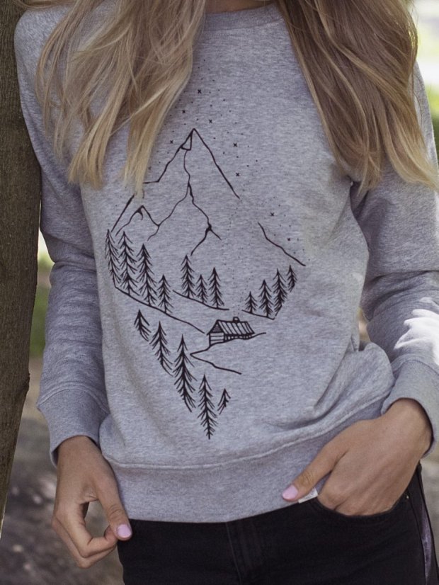 Zachraňte dámský crewneck Pure nature - šedý