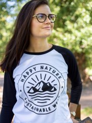 Dámský raglan Happy Nature logo - volný střih