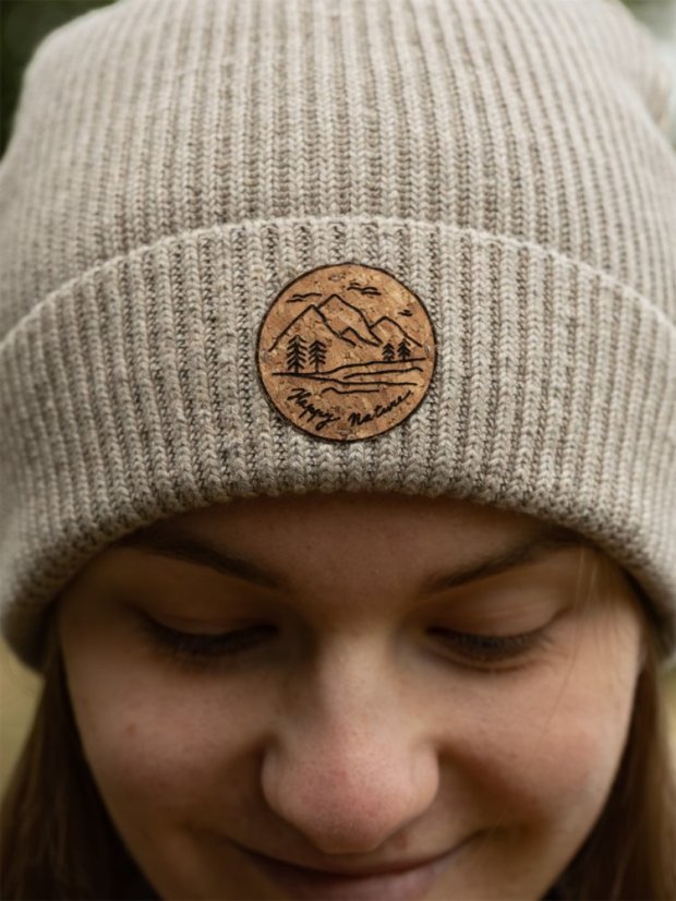 Čepice žebrovaná Krajinka - písková