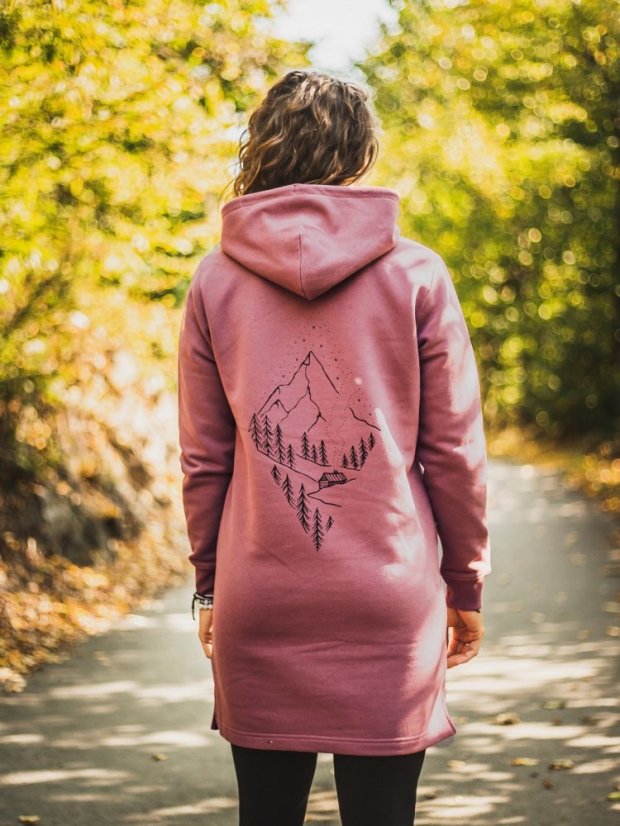 Dámské mikinošaty Pure nature - ibiškové