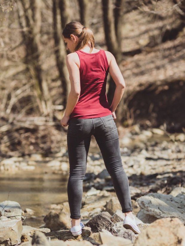 Zachraňte dámské tílko Connection - vínové