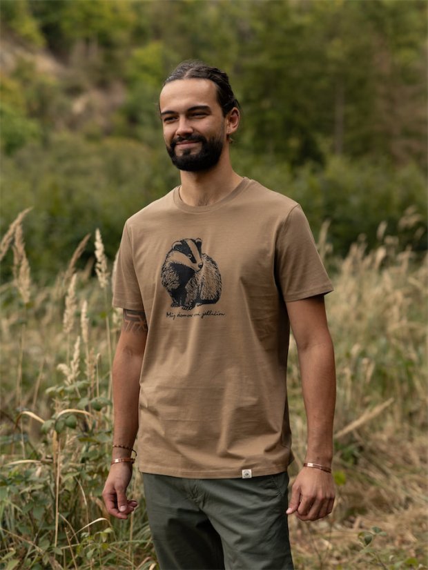 Pánské tričko Jezevec - hnědé