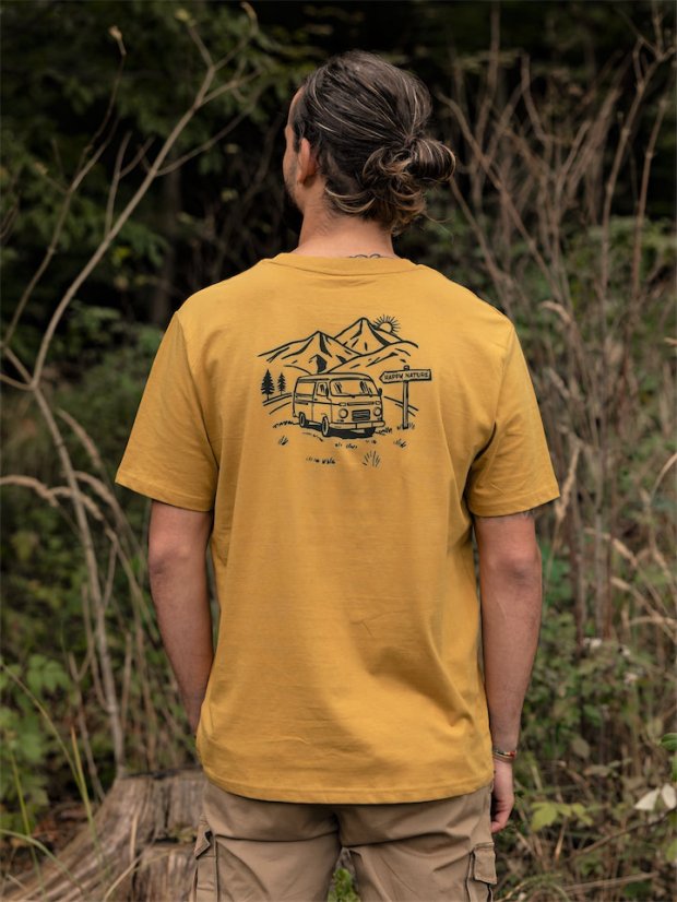 Pánské tričko Vanlife - hořčicové