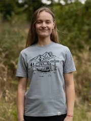 Dámské tričko Vanlife - šedomodré