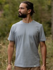 Pánské tričko Bez potisku - šedomodré