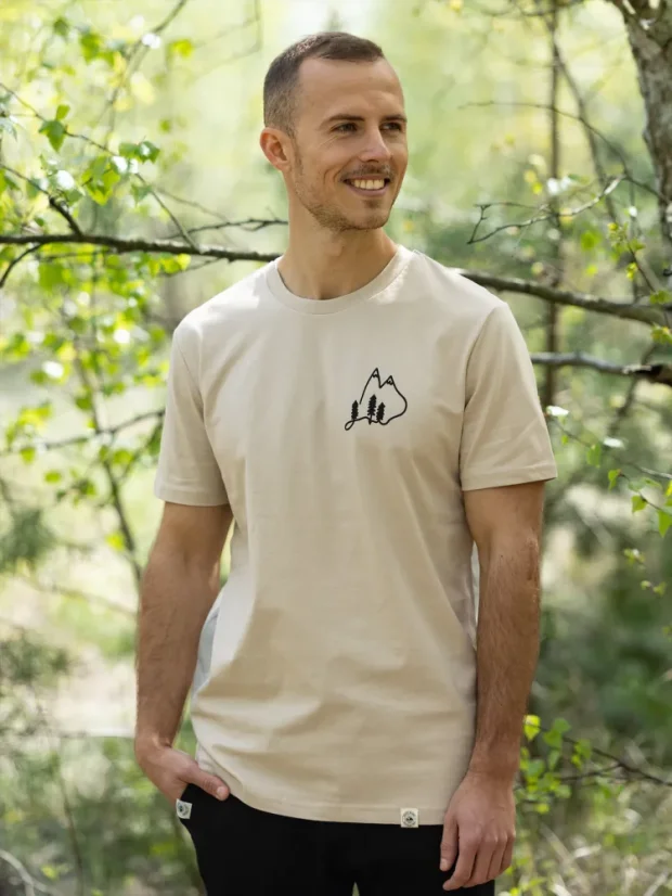 Pánské tričko Vrcholky - béžové