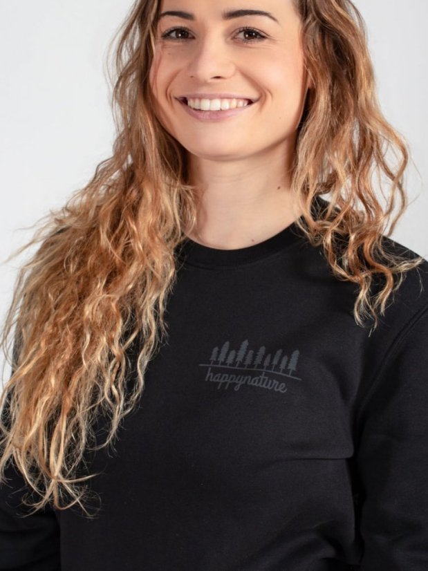 Zachraňte dámská mikina bez kapuce 10 stromů - černá